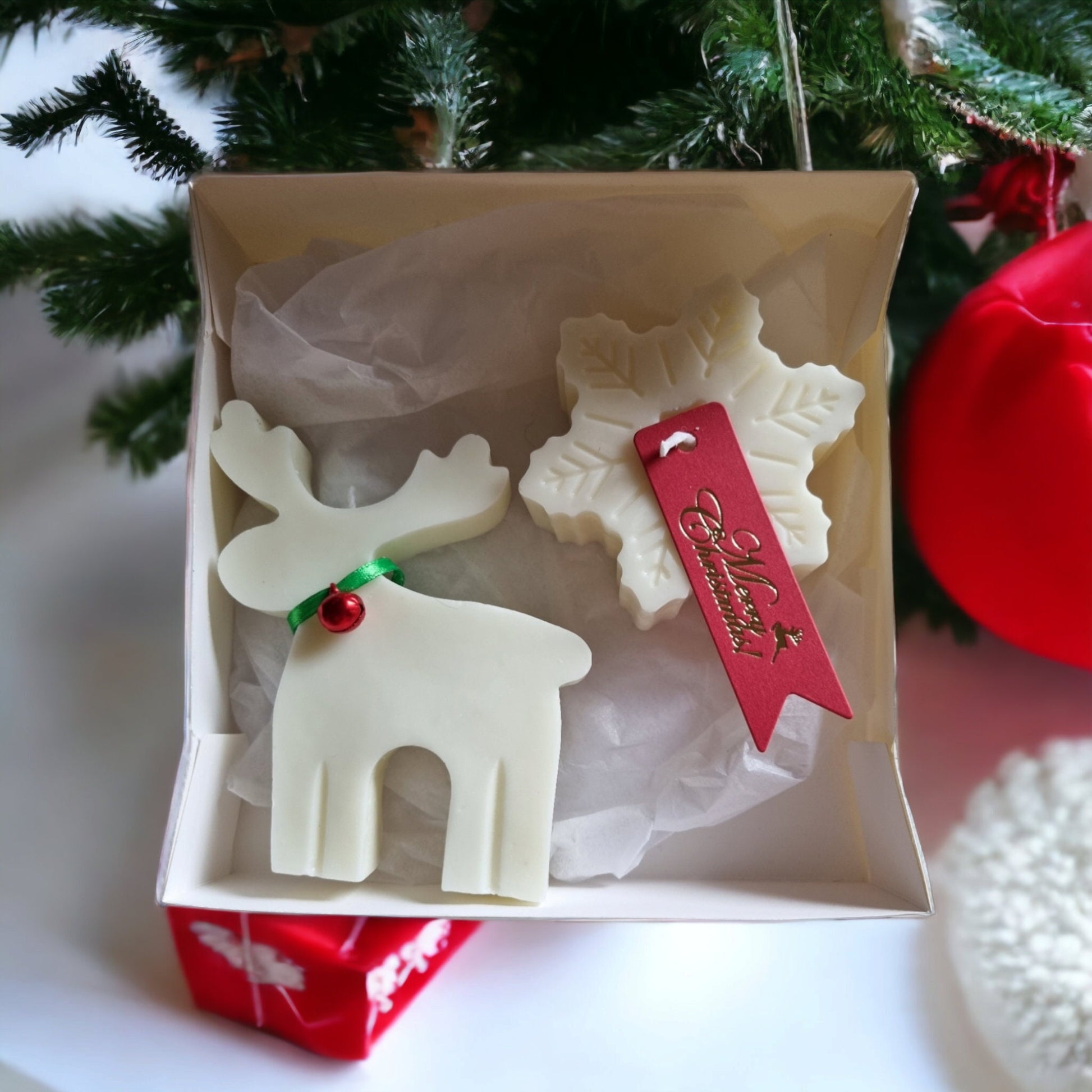Candle gift set/ elk candle/ snowflake candle/Christmas candles/ Christmas gift set