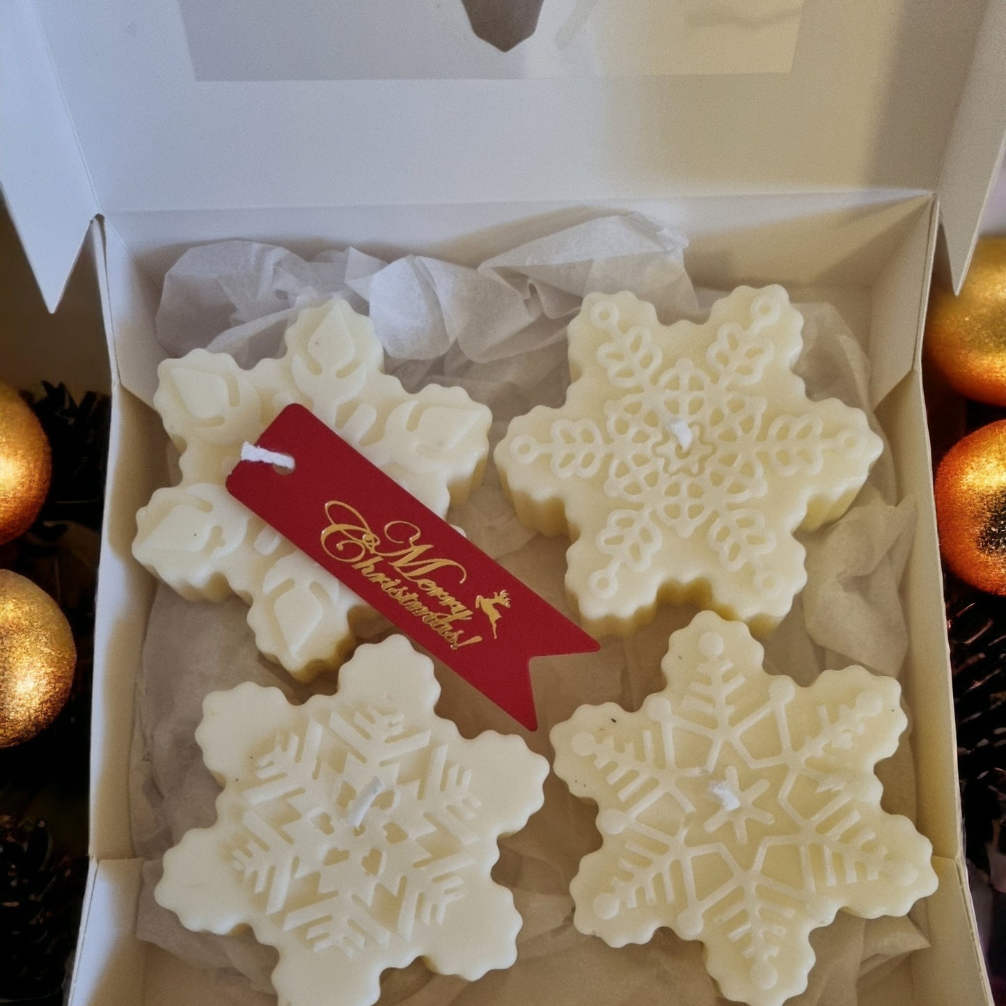 Candle gift set/ elk candle/ snowflake candle/Christmas candles/ Christmas gift set